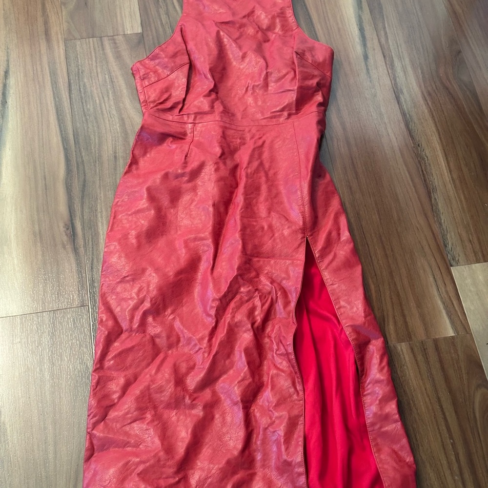 House of CB Red Sleeveless Maxi Gown with Slit